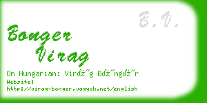 bonger virag business card